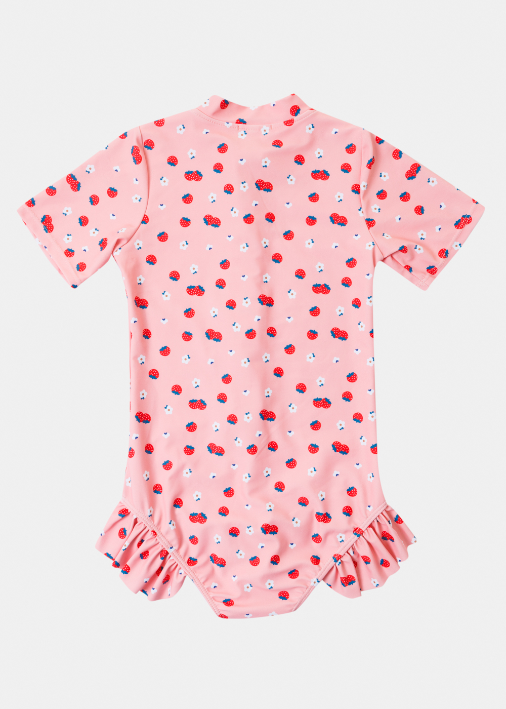 Girls One-Piece Swimsuit w/ Strawberries Print